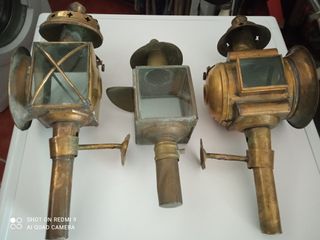 Farol antiguo carruaje bronce