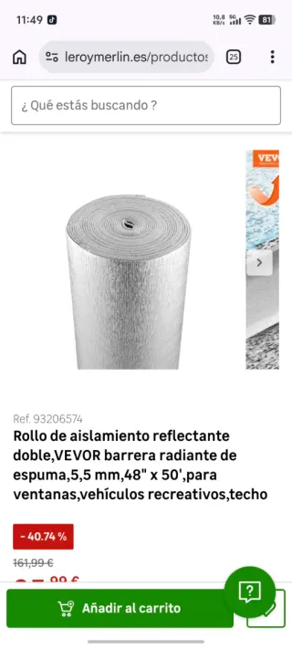 Rollo aislante para suelo