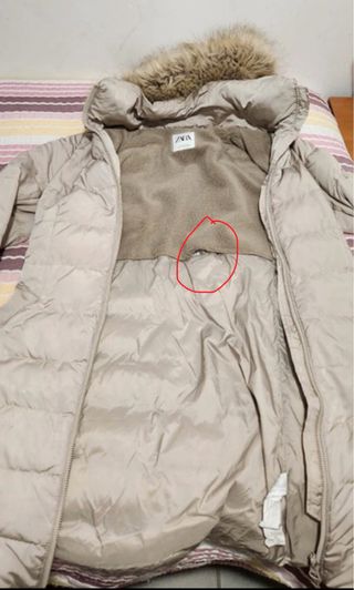 Abrigo plumífero Zara beige