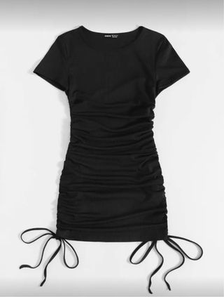Vestido negro Shein fruncido cordones Talla M