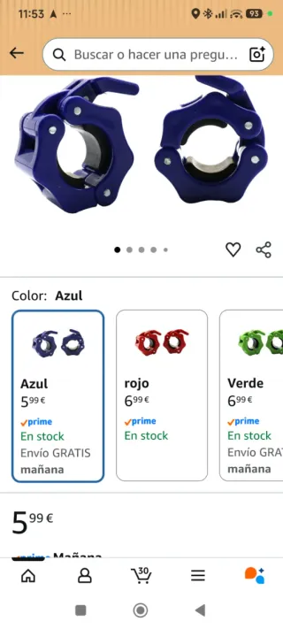 Cierres Rápido Barra Peso 25mm (2uds)