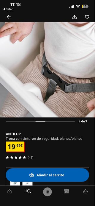 Trona Antilop IKEA blanca