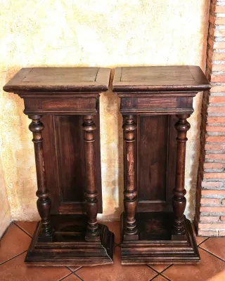 Pareja de pedestales antiguos originales S. XIX