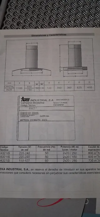Campana Extractora Isla Teka