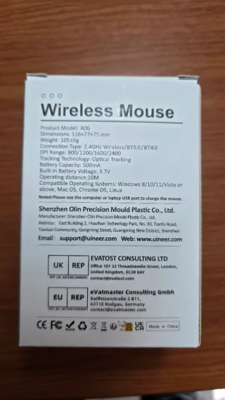 Mouse Verticale Uineer Wireless Bluetooth