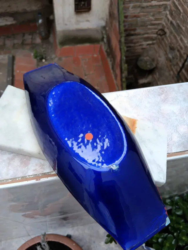 Cuenco esmaltado dorado años 60