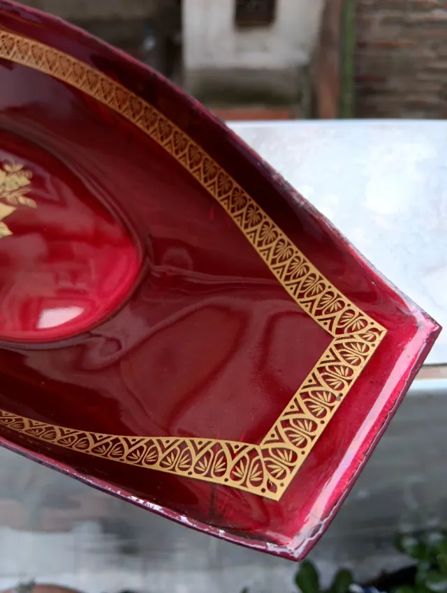 Cuenco esmaltado dorado años 60