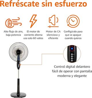 Ventilador Pie Amazon Basics 40cm c/Mando