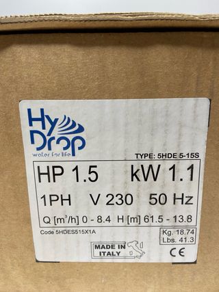 : Bomba Sumergible Hydrop 5HDE 5-15 s