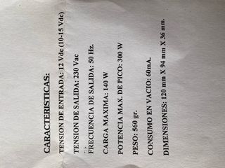 Conversor 12V DC a 220v AC