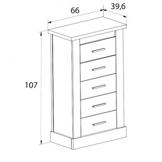 Sinfonier 5 cajones Aiko madera