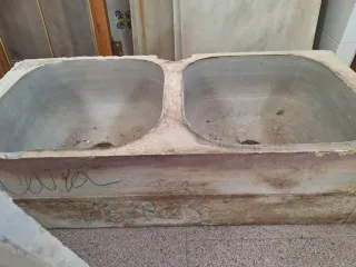 Fregadero doble de mármol