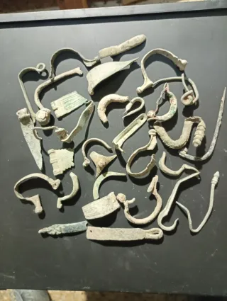 Lote Fíbulas Bronce Antiguas