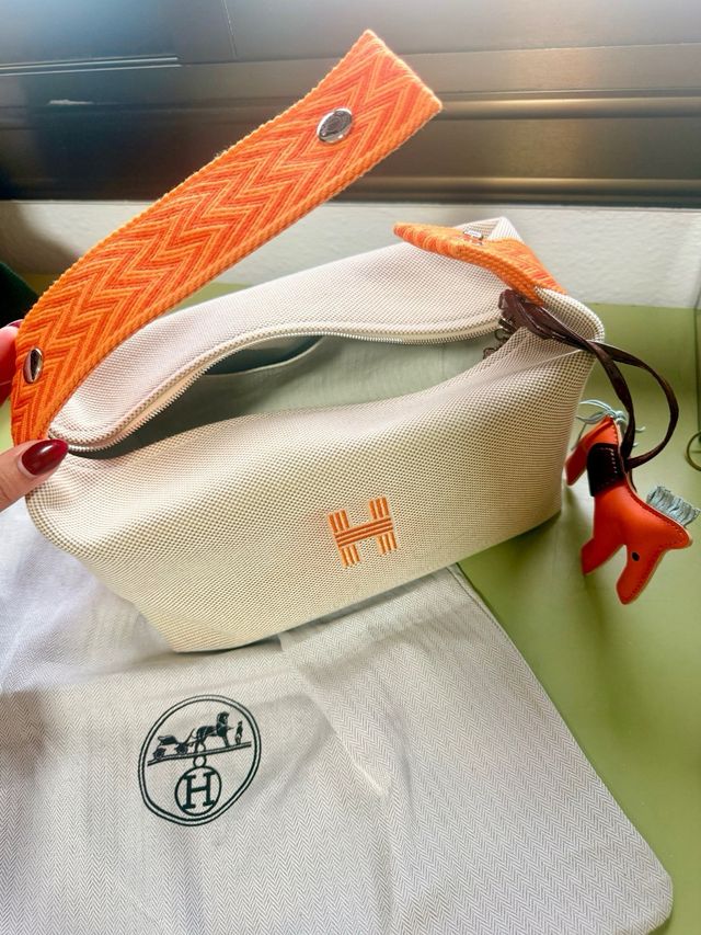 Neceser Hermes Beige Naranja