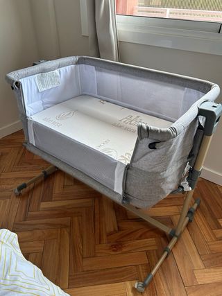 Cuna colecho Kinderkraft gris