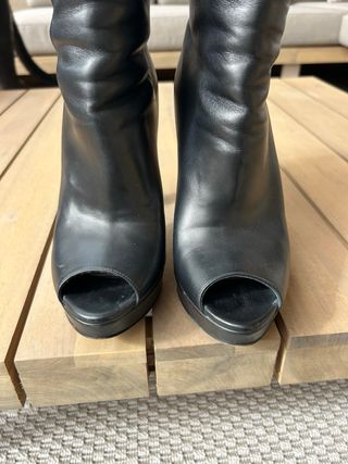 Botines Negros Prada Tacón Plataforma