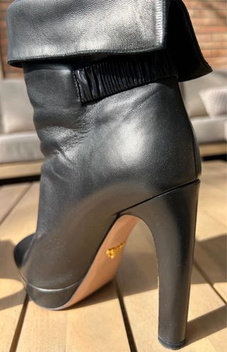 Botines Negros Prada Tacón Plataforma