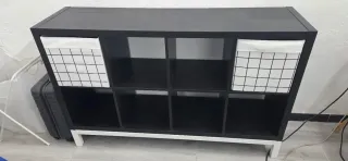 Estantería Kallax con patas y cajas