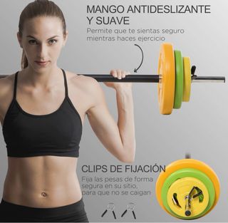Barra con discos de entrenamiento