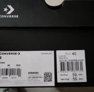 Converse Beige/Dorado Talla 40 Mujer