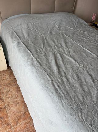 Colcha de Casal em Algodão Azul claro 257x258