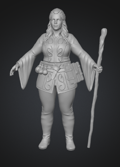 Miniatura Hechicera Humana con Bastón