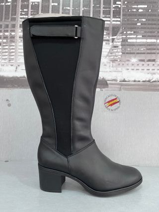 Botas Piel Elásticos Caña Ancha Talla 40 Nuevas