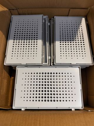 SONGMICS Cajas de Zapatos Plástico, Juego de 12 Organizadores de Almacenamiento, Caja Zapatero