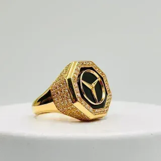 SELLO OCTOGONO MERCEDES, Esmaltado. Oro 18k.