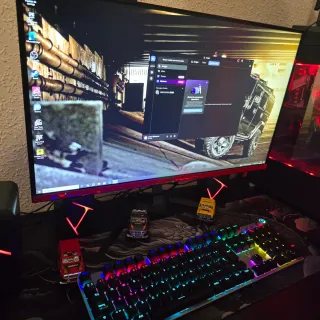 PC Gaming Negro con Luces LED de Colores
