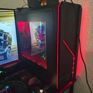 PC Gaming Negro con Luces LED de Colores