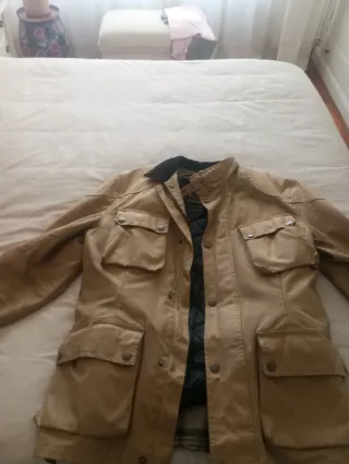 Belstaff Parka Talla XL Beige/Negro