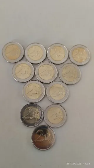 Lote de 12 monedas 2 € conmemorativas NUEVAS ROLLO