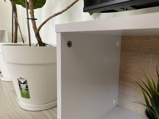 Mueble TV moderno blanco y madera