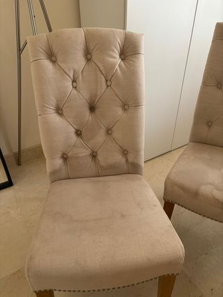 6 Sillas Beige Tapizadas