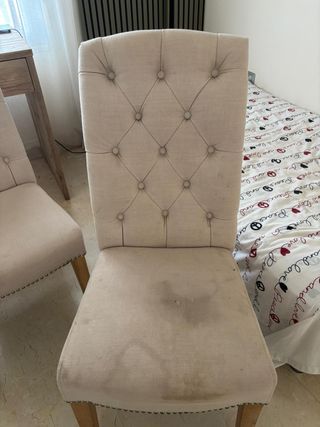 6 Sillas Beige Tapizadas