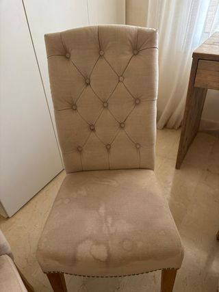 6 Sillas Beige Tapizadas