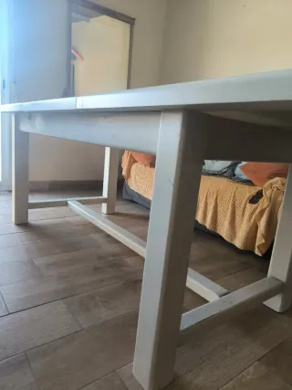 Mesa de comedor extensible blanca 70*170 70*235