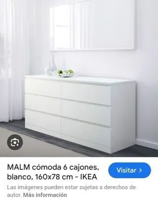 Cómoda MALM 6 cajones blanca IKEA