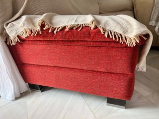 Sofá 3 plazas tela rojo