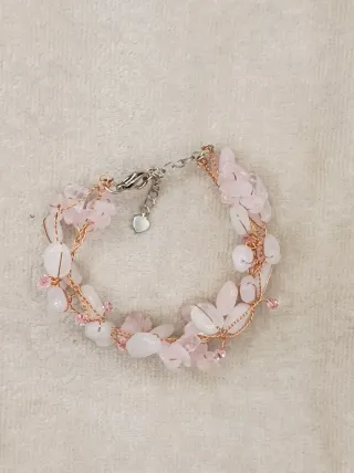 Pulsera Cuarzo Rosa Natural