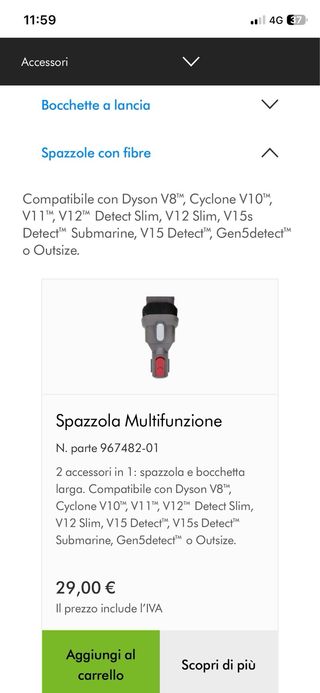 SPAZZOLA “ORIGINALE “ DYSON V10/V11/V15