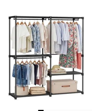 Guardaroba SONGMICS in metallo beige nero