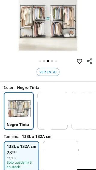 Guardaroba SONGMICS in metallo beige nero