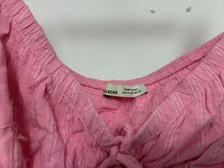 Top rosa escote lazo Pull&Bear
