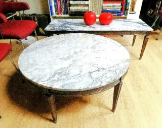 Mesa baja MÁRMOL Y MADERA