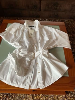 Blusa Zara Blanca TALLA XL NUEVA