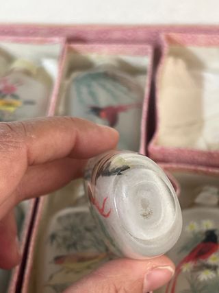 Set 8 Bottiglie Profumo snuff bottle Uccelli cina