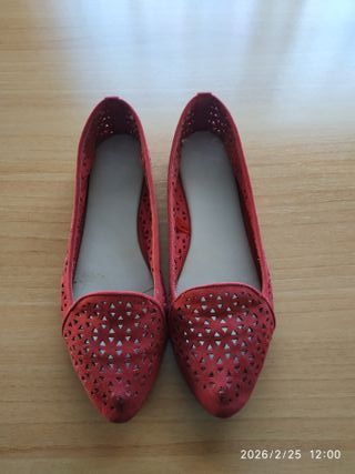 Manoletinas rojas mujer talla 38