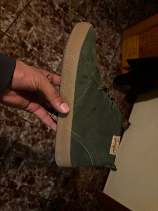 Botín piel serraje soft verde